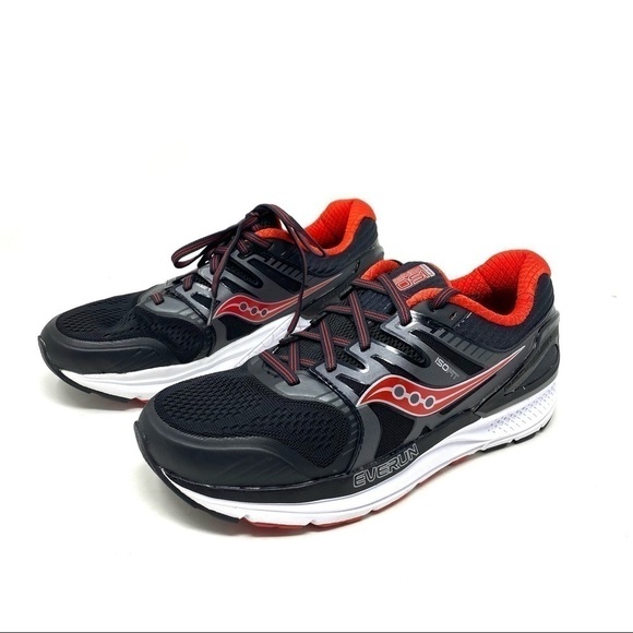 Saucony Men’s Redeemer ISO 2 grey black red athletic running shoes main image 6
